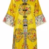 Annie's Archive 1960s Chinese Embroidered Yellow Kimono Robe
