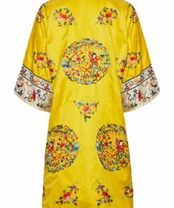 Annie's Archive 1960s Chinese Embroidered Yellow Kimono Robe
