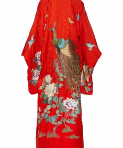 Annie's Archive 1930s Japanese Red Silk Kimono With Sash