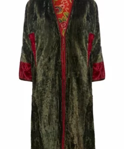 Annie's Archive 20th Century Mid-Green Velvet Chapan