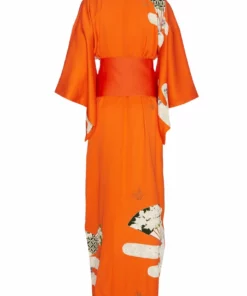 Annie's Archive 1970s Japanese Red Silk Kimono With Sash