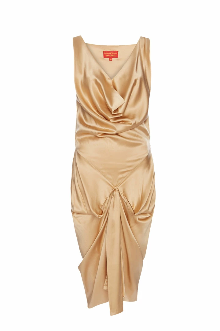 Annie's Archive 2000s Red Label Vivienne Westwood Silk Gold Dress 3 Annie's Archive 2000s Red Label Vivienne Westwood Silk Gold Dress