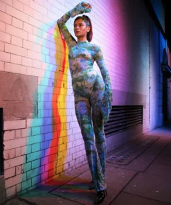 Richard Quinn Monet Mesh Flared Sleeves Bodysuit 16 Richard Quinn Monet Mesh Flared Sleeves Bodysuit