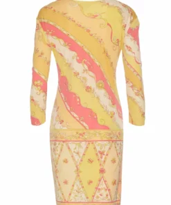 Annie's Archive 1960s Pucci Wool Jersey Peach Printed Summer Dress