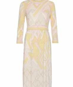 Annie's Archive 1960s Pucci Wool Jersey Yellow Printed Summer Dress