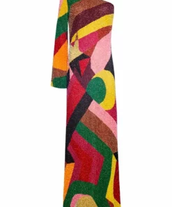 Ashish Sequin Long Asymmetric Abstract Dress