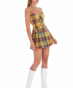 Amuse Bouche Tartan Yellow Skirt