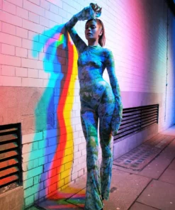 Richard Quinn Monet Mesh Flared Sleeves Bodysuit 17 Richard Quinn Monet Mesh Flared Sleeves Bodysuit