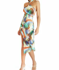 Kim Shui Qi Pao Mix Print Dress