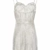 Area Crystal Bustier Fringe Dress