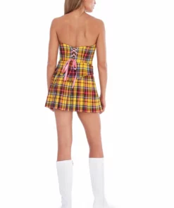Amuse Bouche Tartan Yellow Corset Top