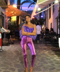 Annie’s Purple Stripe Feather Top