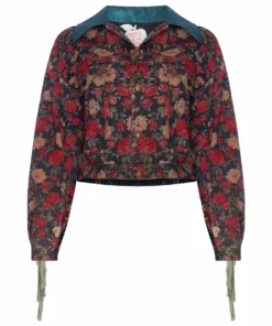 Momma's Blues 'Temptation' Floral Fringed Jacket With Apple And Serpent