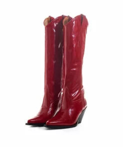 Toral Red Patent Leather Knee-High Boots