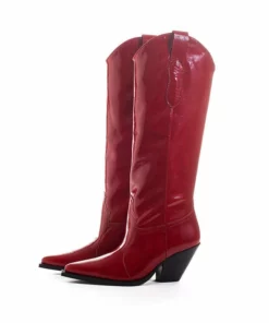 Toral Red Patent Leather Knee-High Boots