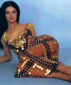 Annie's Archive Spring Summer 1969 Paco Rabanne Bronze Metal Discs Couture Evening Gown. Rent: £2,195